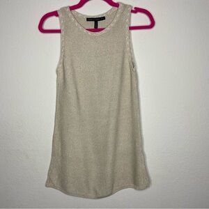 White House Black Market Gold Metallic Knit Tunic Size M